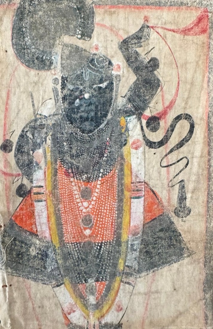 Antique Nathdwara Painting of Shrinathji (Krishna), Framed - 1 of 3 - 5