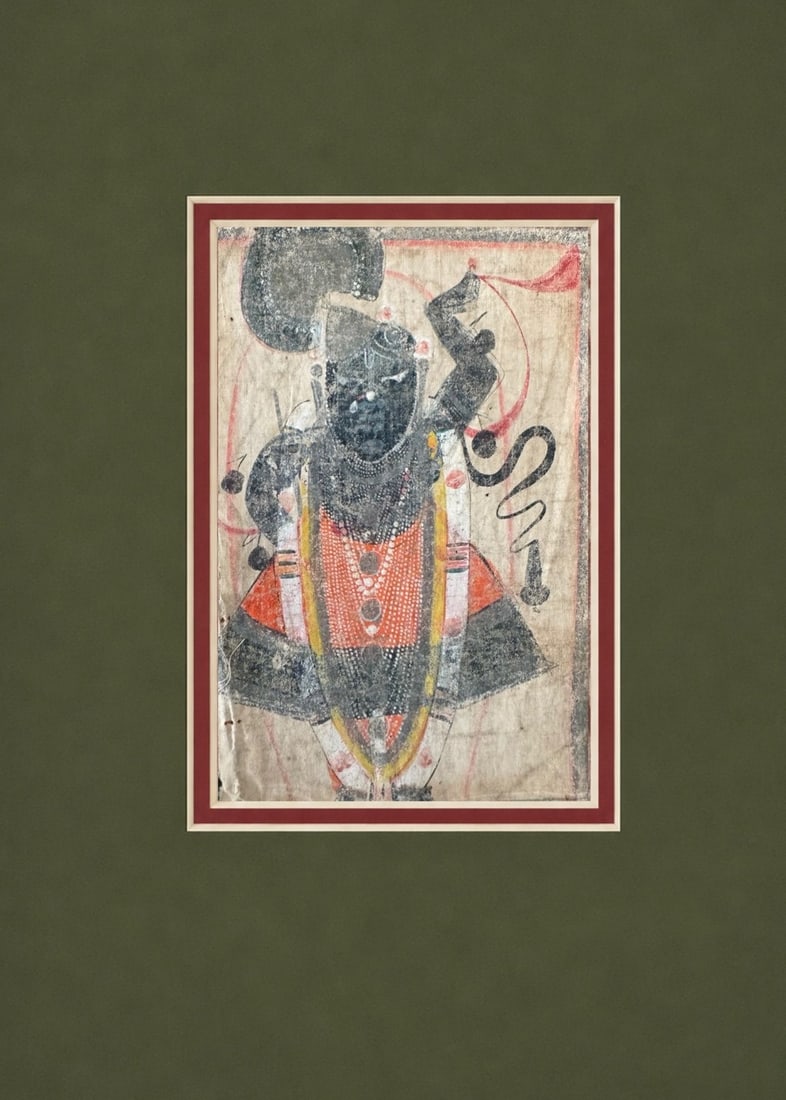 Antique Nathdwara Painting of Shrinathji (Krishna), Framed - 1 of 3 - 6