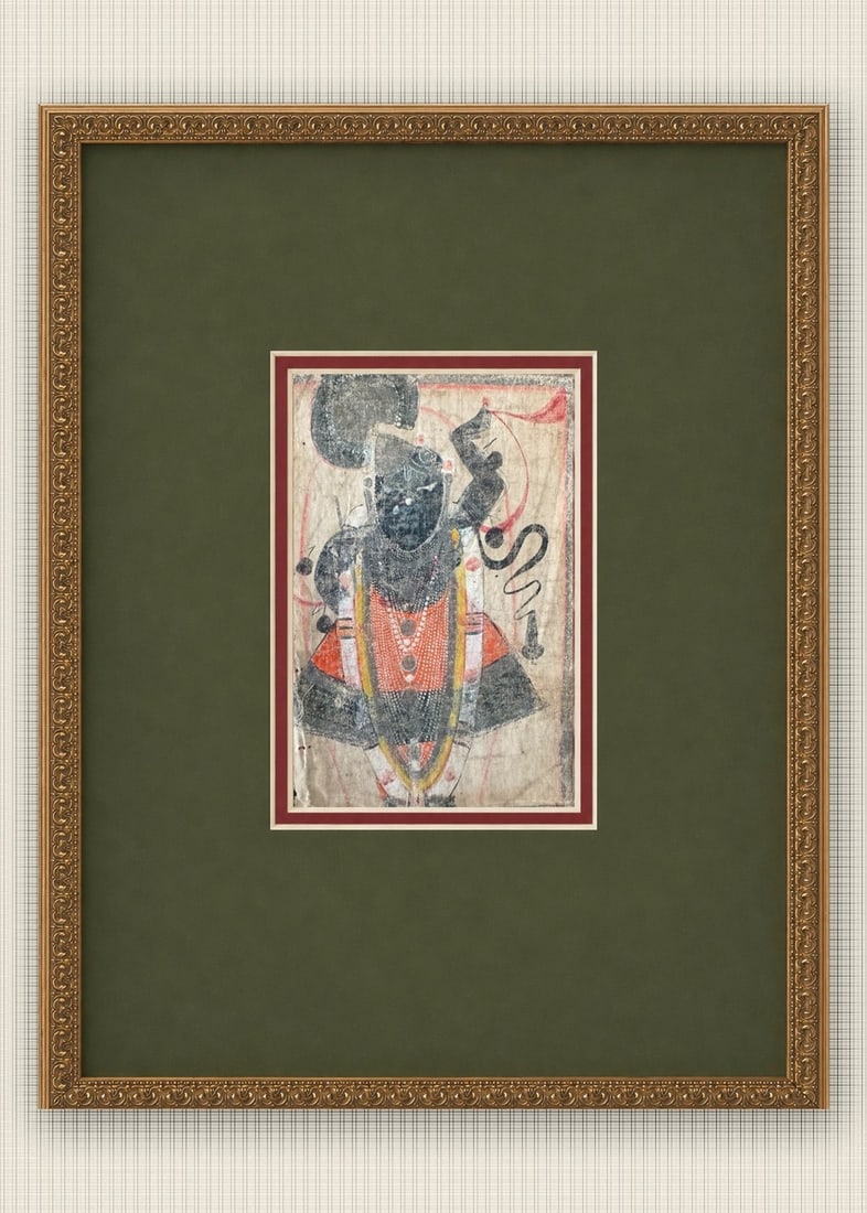 Antique Nathdwara Painting of Shrinathji (Krishna), Framed - 1 of 3 - 9
