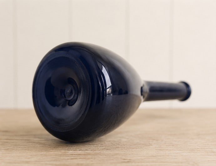 Mid-Century Modern Cobalt Blue Glass Decanter Vase, Scandinavian Modern Art Glass. - 2