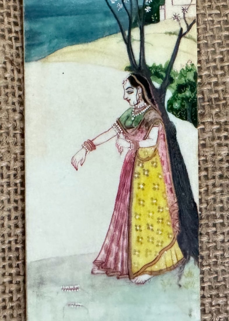Antique Indian Miniature Painting on Bone, Kishangarh School, Rajasthan. - 2