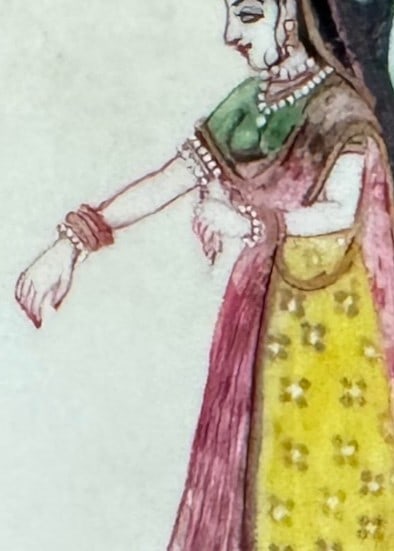 Antique Indian Miniature Painting on Bone, Kishangarh School, Rajasthan. - 3