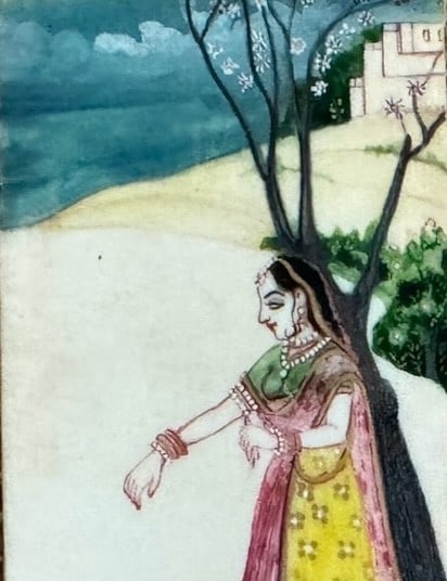 Antique Indian Miniature Painting on Bone, Kishangarh School, Rajasthan. - 4