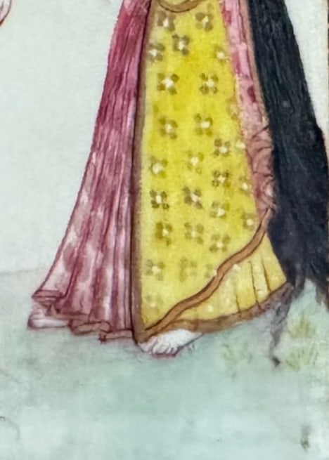 Antique Indian Miniature Painting on Bone, Kishangarh School, Rajasthan. - 5