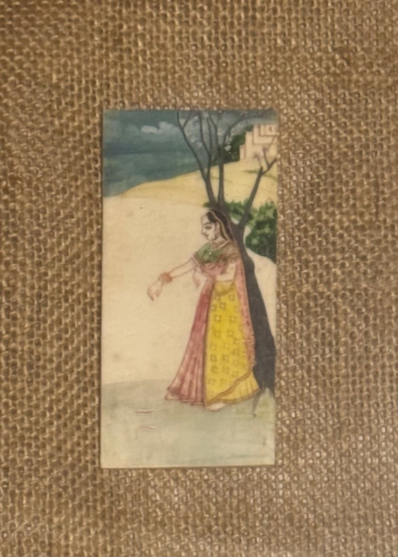 Antique Indian Miniature Painting on Bone, Kishangarh School, Rajasthan. - 6