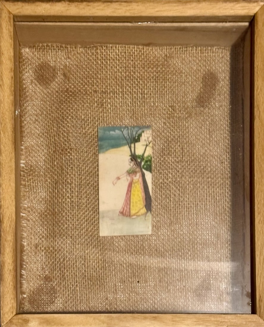 Antique Indian Miniature Painting on Bone, Kishangarh School, Rajasthan. - 7
