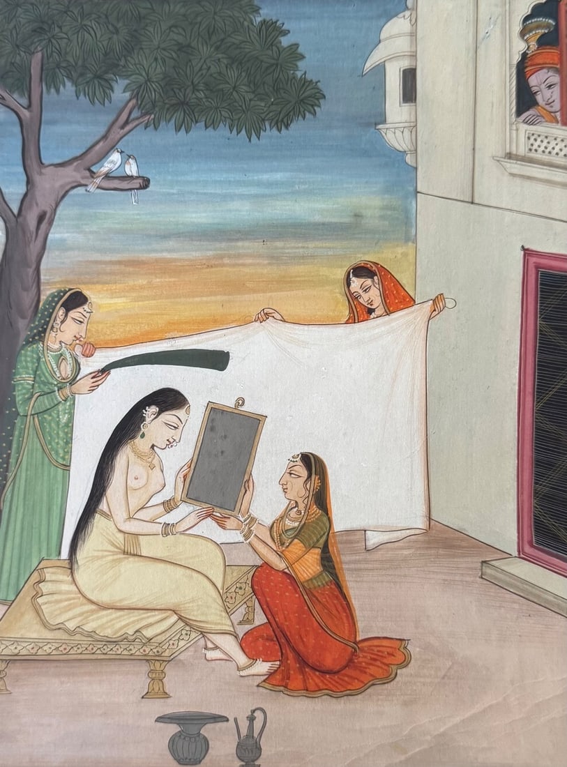 Indian Miniature Painting - Opaque watercolor and gold on paper, Jaipur School, 19th/20th centu... - 3