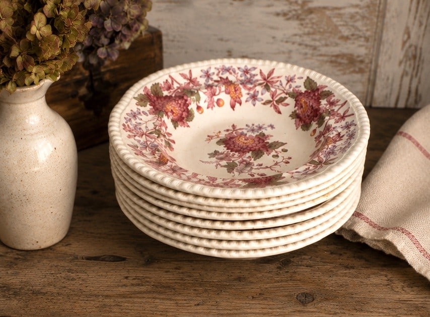 Set of Eight Spode Copeland 'Spode's Aster' Dinner Plates - 2