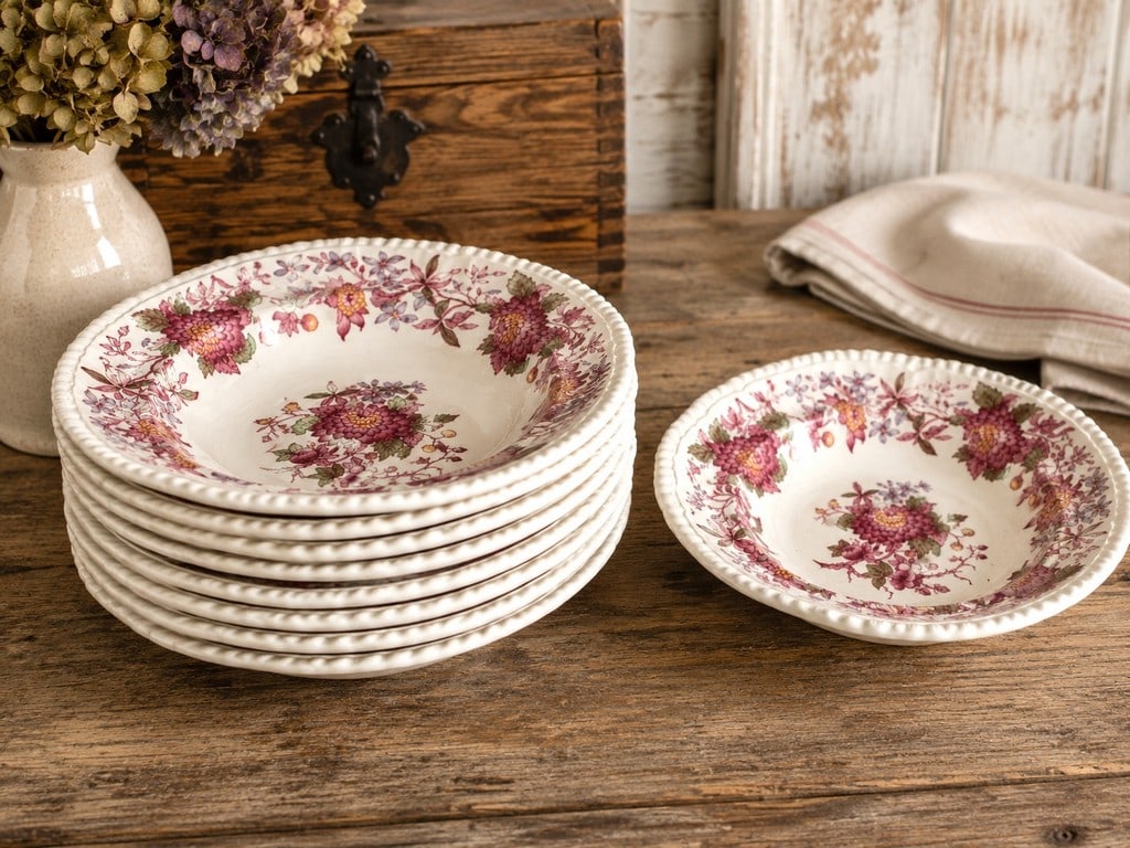 Set of Eight Spode Copeland 'Spode's Aster' Dinner Plates - 5