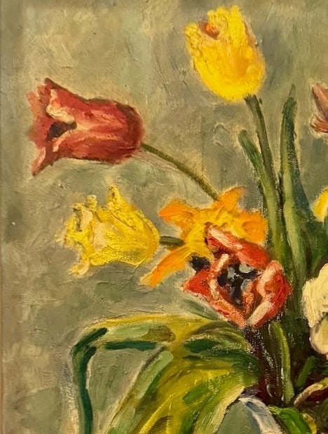 Arnold, Still Life with Tulips. Oil on canvas, signed. - 3