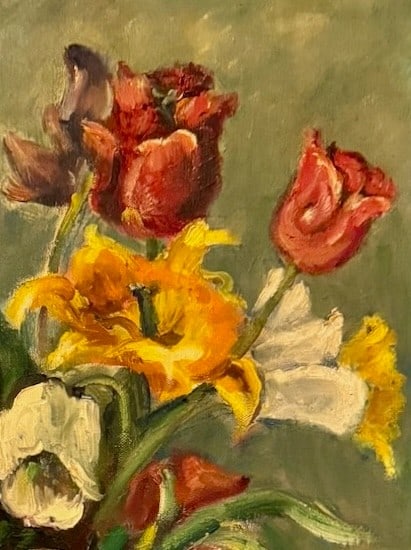 Arnold, Still Life with Tulips. Oil on canvas, signed. - 5