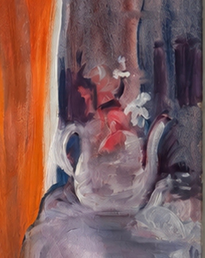 Roussos 1988 Female Portrait Oil on Canvas - 6
