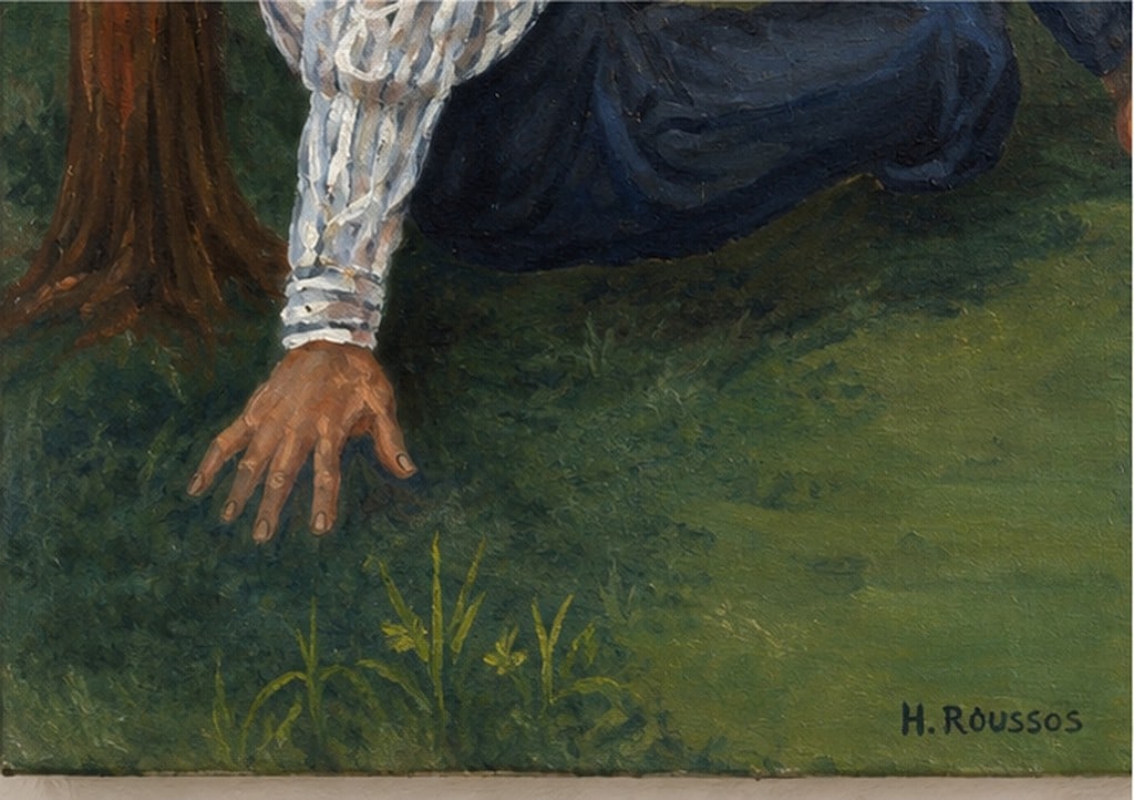 Figurative Lakeside Portrait Painting by H. Roussos - 5