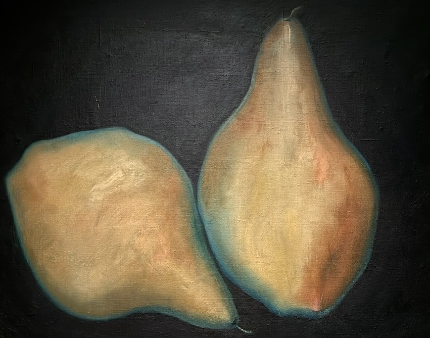 Pears by Patti Hirst, Oil On Large Canvas - Contemporary Still Life Oil Painting of Two Pears. - 4