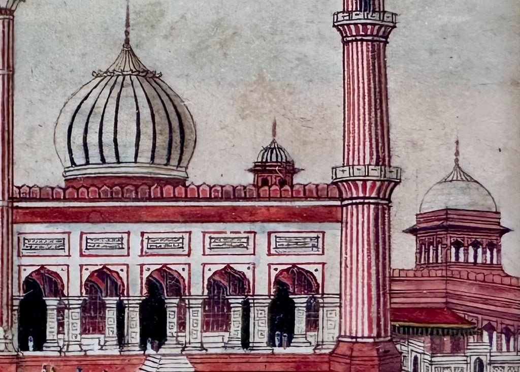 British Company School, Delhi School, c. 1836. View of the Jama Masjid, Delhi. Watercolor on pap... - 5