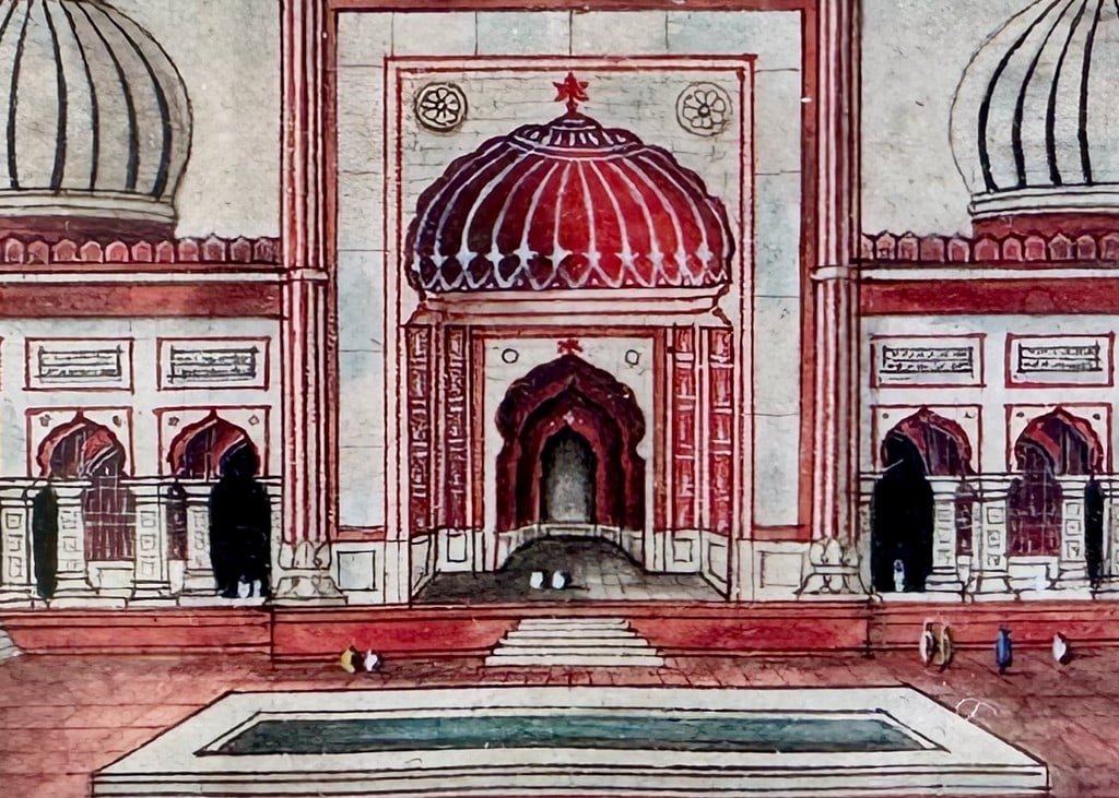 British Company School, Delhi School, c. 1836. View of the Jama Masjid, Delhi. Watercolor on pap... - 7