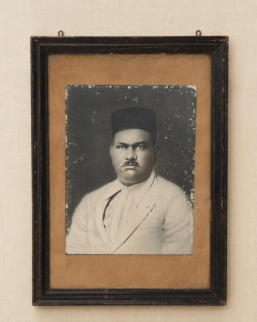 Large Portrait of an Indian Gentleman India, Early 20th Century Silver gelatin photograph, Original - 2