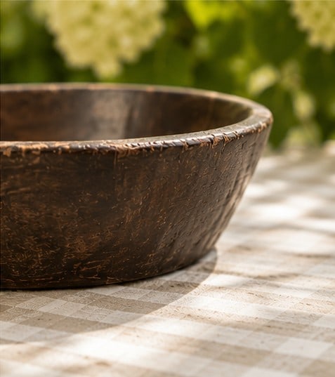 Large Salad Bowl Carved by Tribal Artisans in Northeast India - approximately 18 in. diameter - 2
