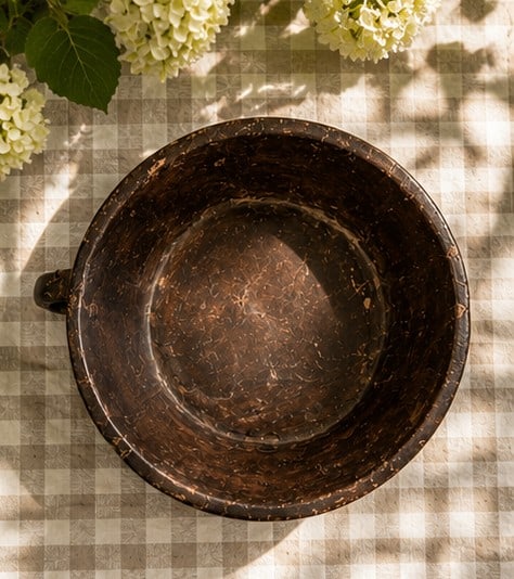 Large Salad Bowl Carved by Tribal Artisans in Northeast India - approximately 18 in. diameter - 5