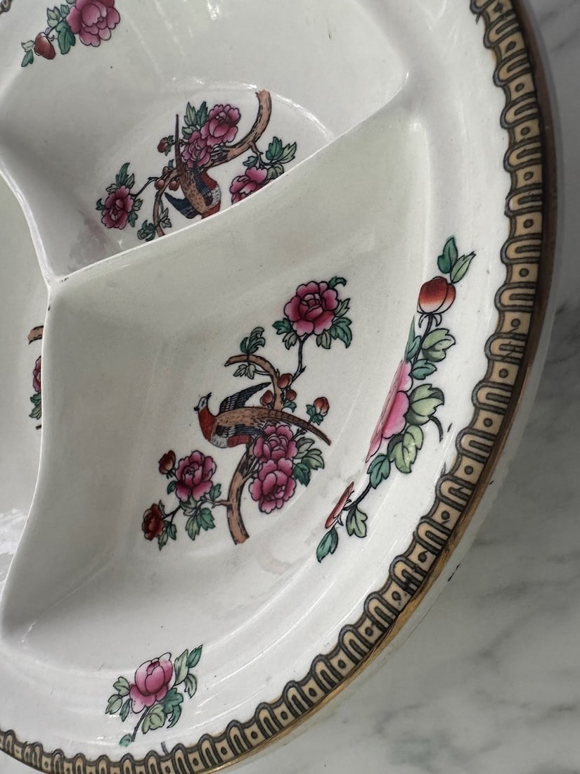 F. Winkle & Co. Wheildon Ware Semi-Porcelain Pheasant Divided Serving Dish - 4