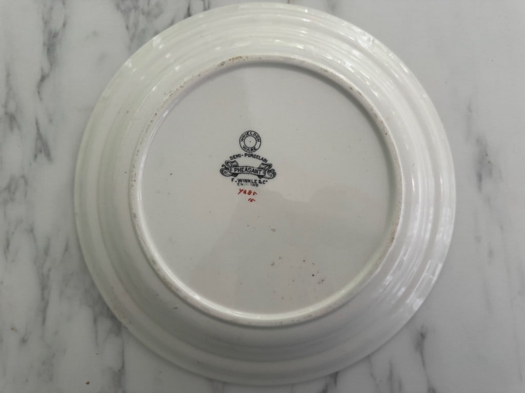 F. Winkle & Co. Wheildon Ware Semi-Porcelain Pheasant Divided Serving Dish - 8