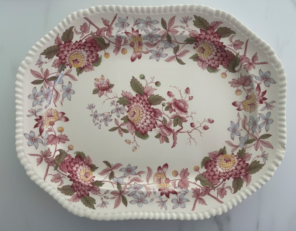Copeland Spode England "Spode's Aster" Floral Platter (1 of 6)