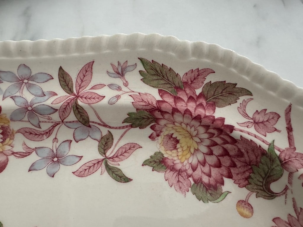 Copeland Spode England "Spode's Aster" Floral Platter - 4