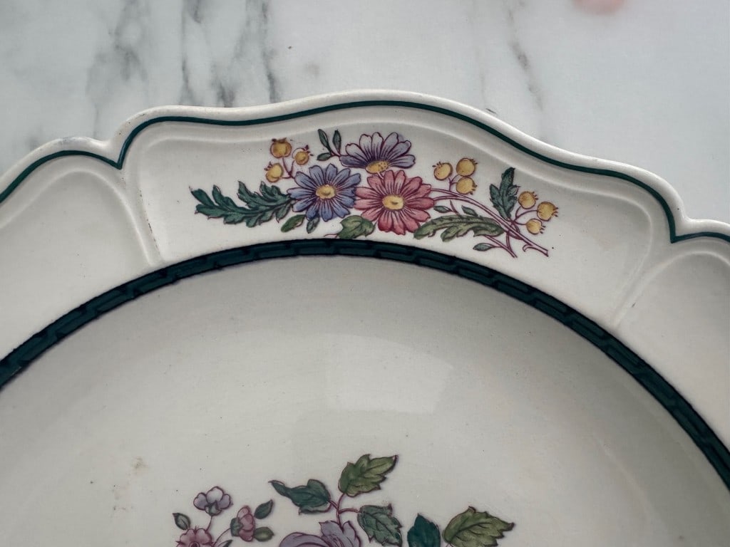 Wedgwood Etruria England Floral Pattern Scalloped Edge Plate - 4