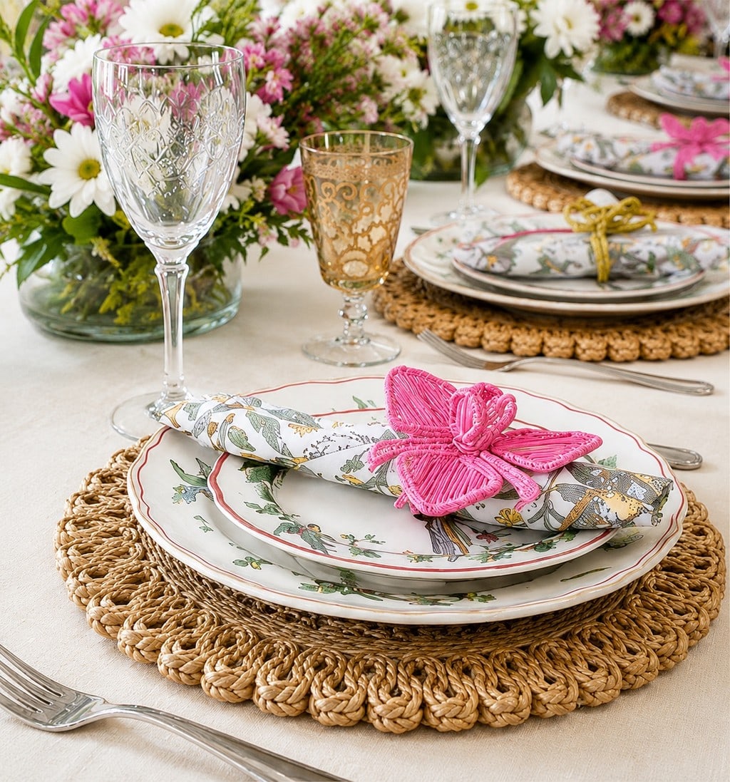Set of Eight Hand-Braided Jute Placemats - 5