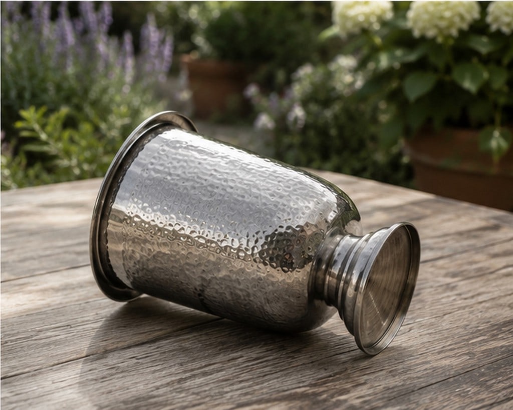 Good Earth Hammered Metal Wine Cooler & Ice Bucket. - 2