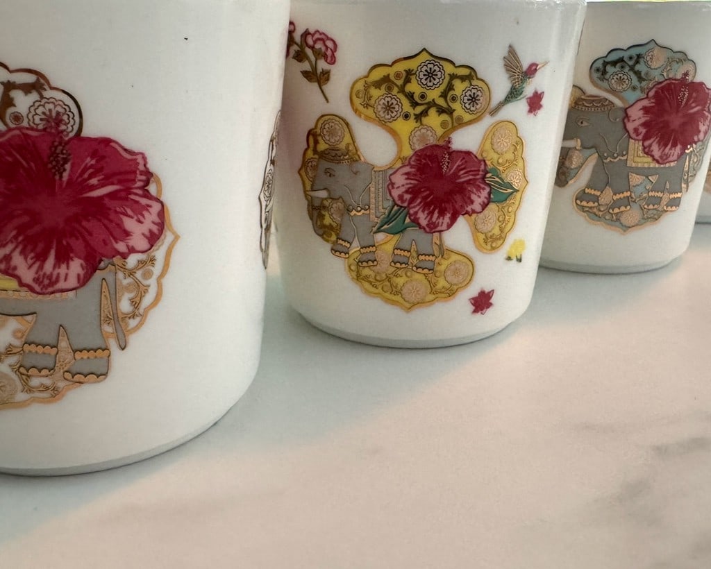 Set of Four Good Earth Serendib Fine Bone China With 24 Carat Gold - 5