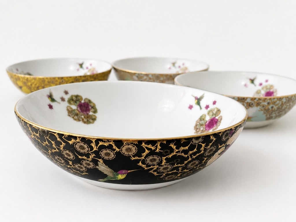Set of Four Bowls Fine Bone China Accented With 24 Carat Gold by Good Earth - 3