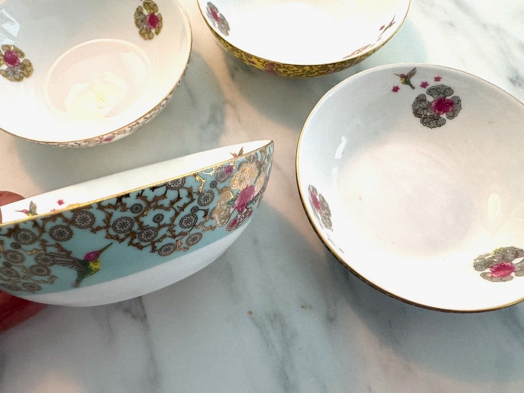 Set of Four Bowls Fine Bone China Accented With 24 Carat Gold by Good Earth - 6