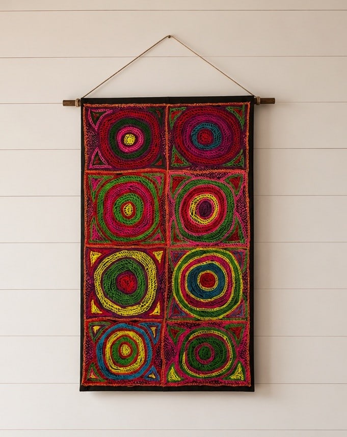 Kashmiri Gujjar-Bakarwal Nomadic Embroidered Wall Hanging. 1 of 3. - 3