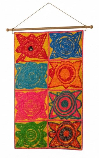 Kashmiri Gujjar-Bakarwal Nomadic Embroidered Wall Hanging. 2 of 3. (1 of 7)
