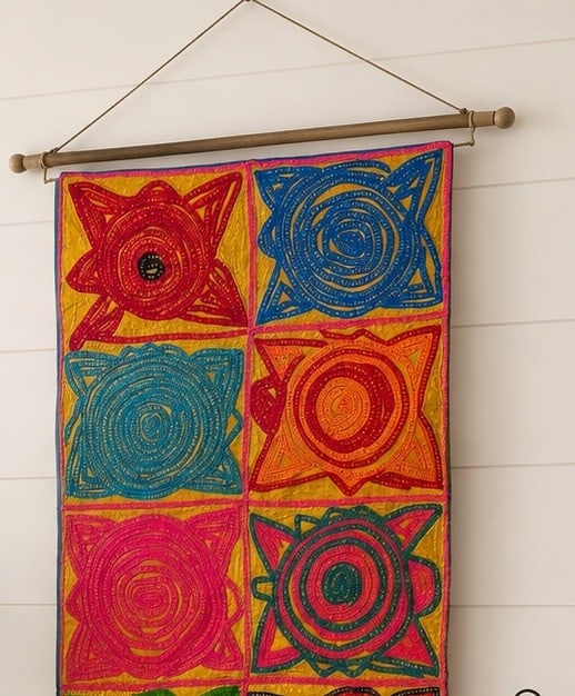 Kashmiri Gujjar-Bakarwal Nomadic Embroidered Wall Hanging. 2 of 3. - 2