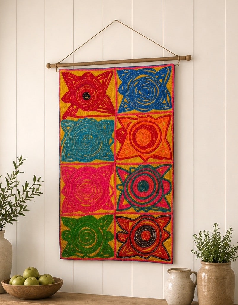 Kashmiri Gujjar-Bakarwal Nomadic Embroidered Wall Hanging. 2 of 3. - 3