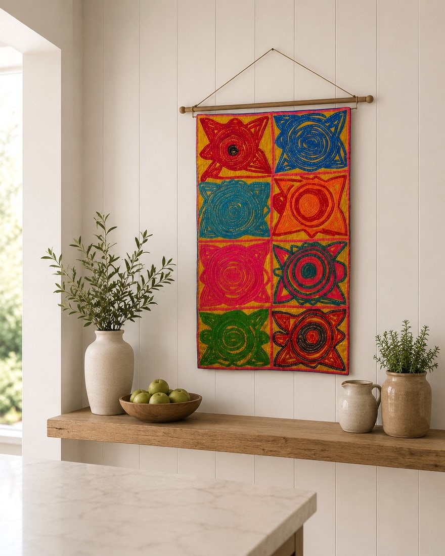 Kashmiri Gujjar-Bakarwal Nomadic Embroidered Wall Hanging. 2 of 3. - 4