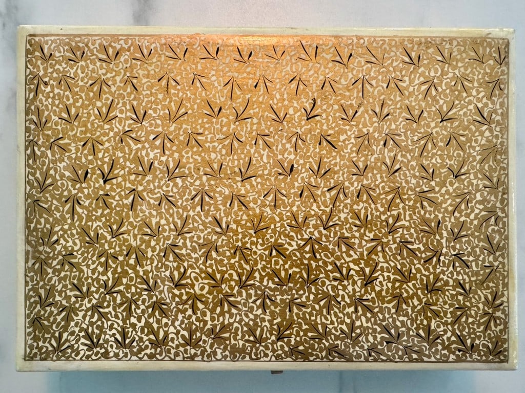 Kashmiri Papier-Mache Decorative Box Kashmir, India, Late 20th Century Hand-painted and Lacquered... - 5