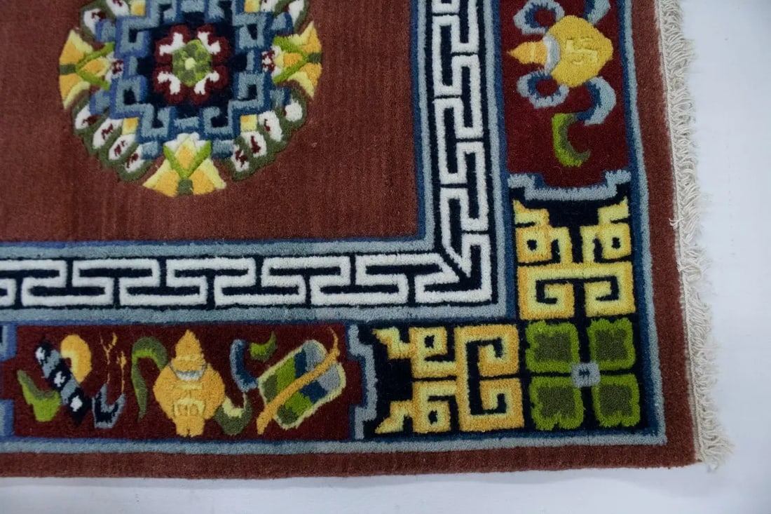 Maroon Red Floral 3X6 Chinese Style Oriental Rug - 13