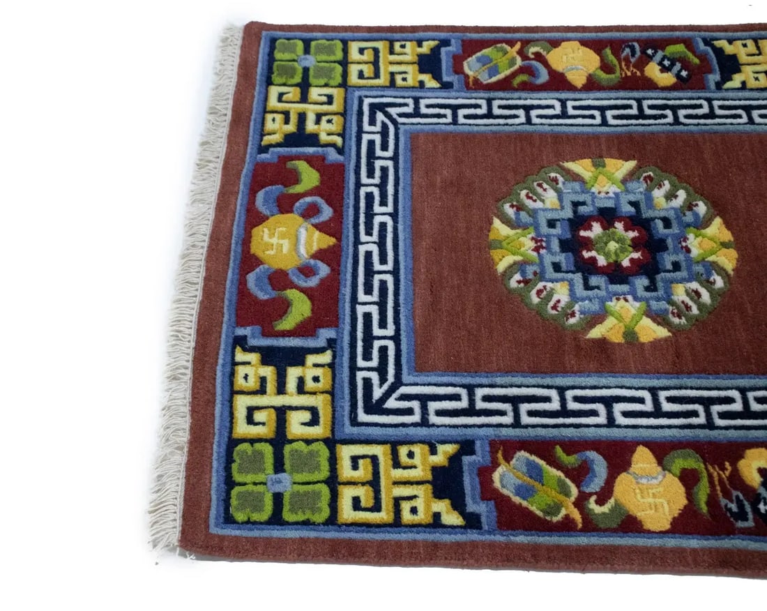 Maroon Red Floral 3X6 Chinese Style Oriental Rug - 14