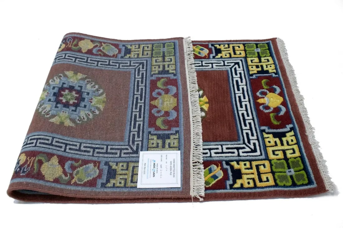 Maroon Red Floral 3X6 Chinese Style Oriental Rug - 17