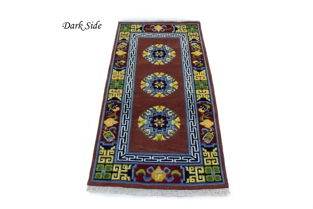 Maroon Red Floral 3X6 Chinese Style Oriental Rug - 5