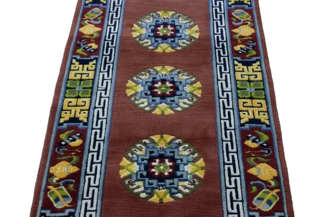 Maroon Red Floral 3X6 Chinese Style Oriental Rug - 7
