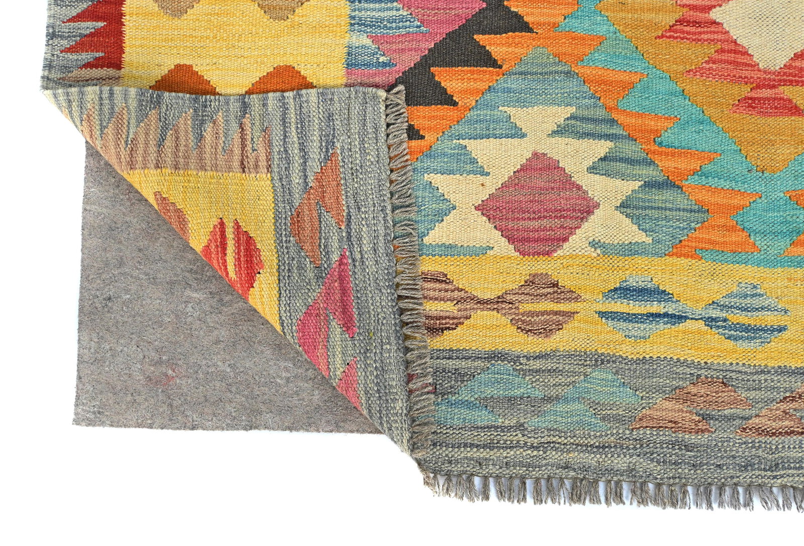 Multicolored Geometric Reversible 5X7 Kilim Oriental Rug - 11