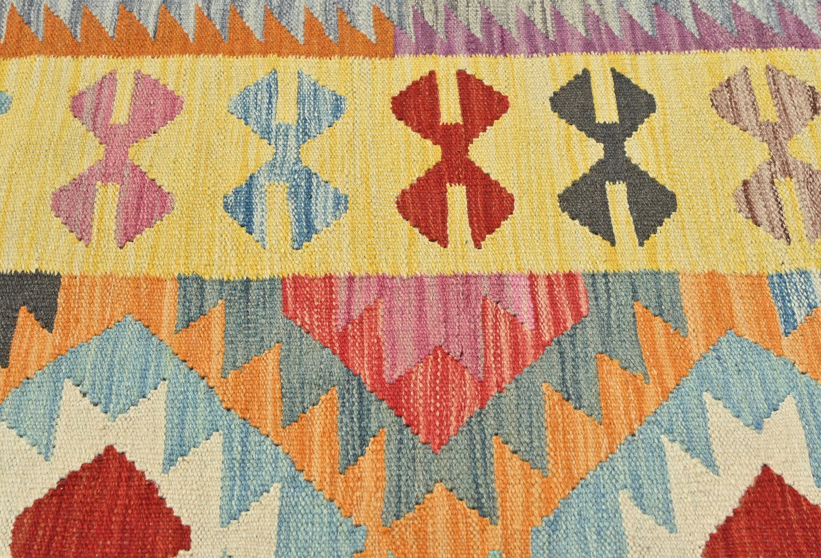 Multicolored Geometric Reversible 5X7 Kilim Oriental Rug - 9
