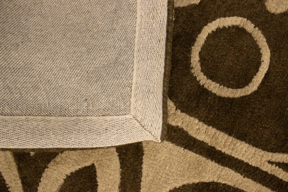 Brown & Beige Floral 5X8 Hand-Tufted Modern Rug - 13