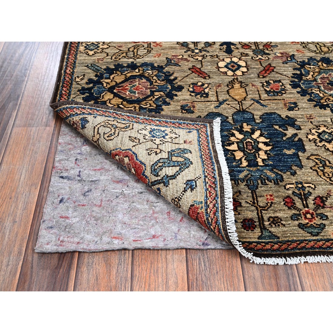 Brown Northwest Persian All Over Design Hand Knotted Wool Runner Rug - 3