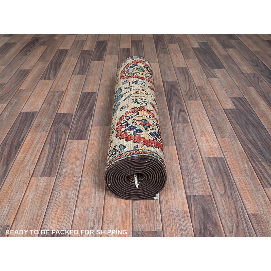Brown Northwest Persian All Over Design Hand Knotted Wool Runner Rug - 5