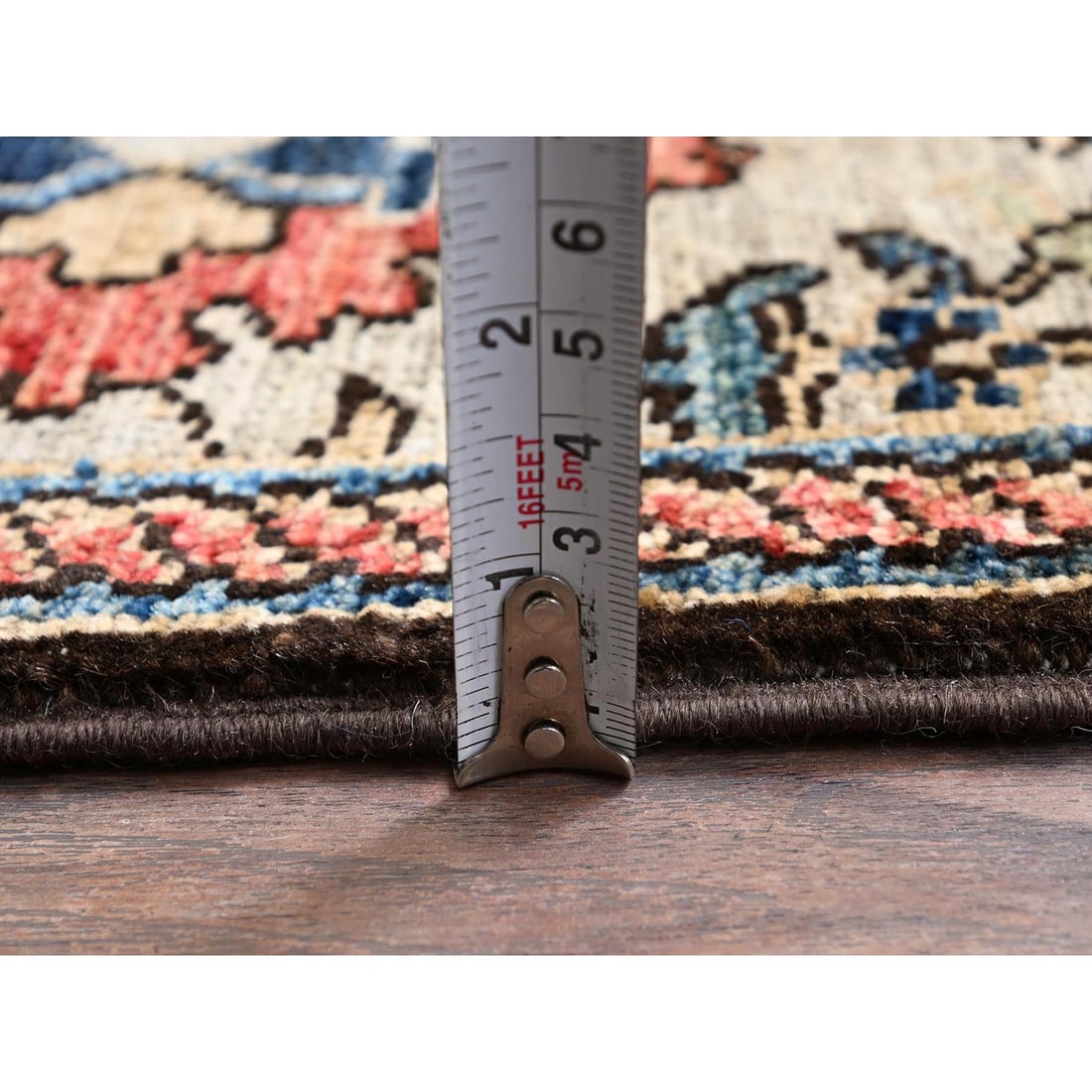 Brown Northwest Persian All Over Design Hand Knotted Wool Runner Rug - 6